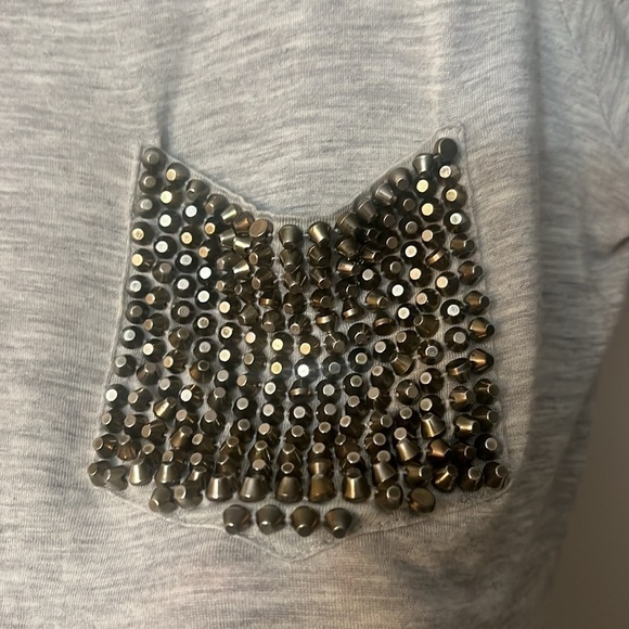 Karen Millen Gray Studded Pocket Short Sleeve T Shirt Size 10 - Picture 4 of 7